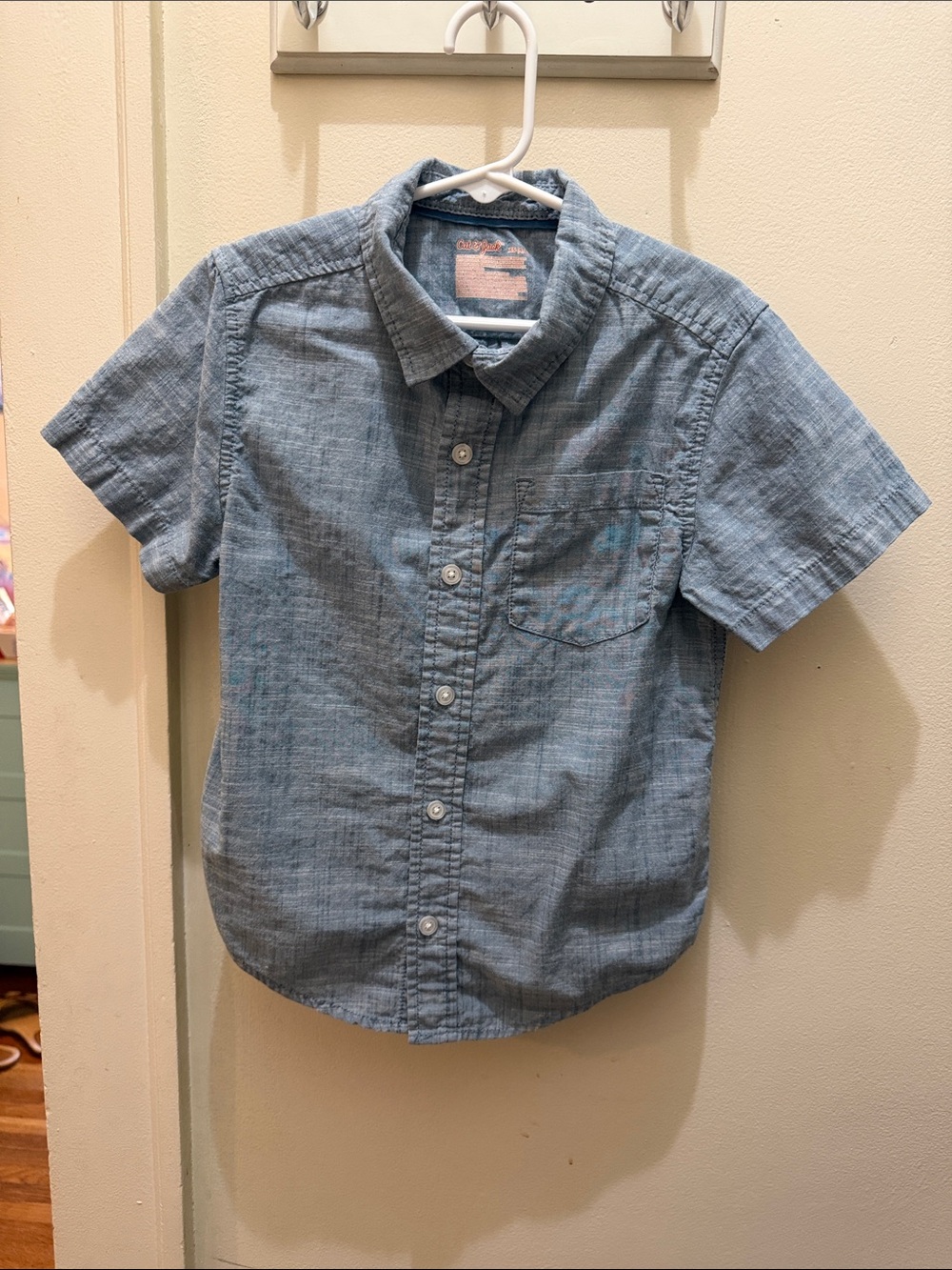 Cat & Jack Light Blue Short-Sleeve Button-Down Shirt
